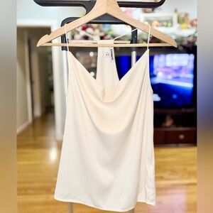 Express Ivory Cowl Neck Satin Camisole XS